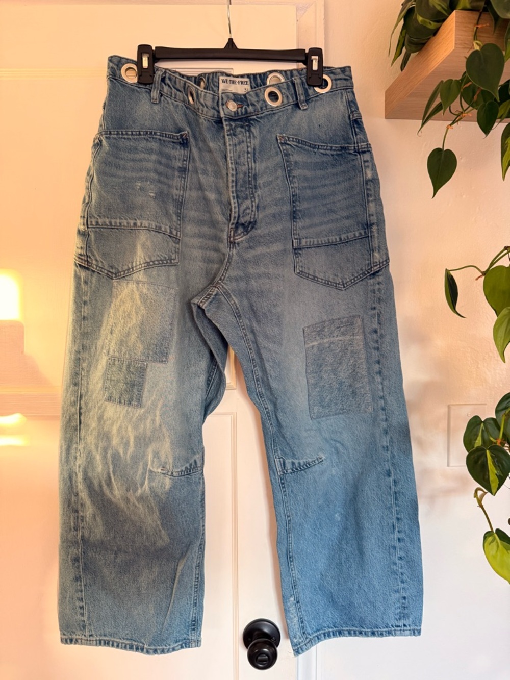 We The Free Moxie Low Slung Pull On Barrel Jeans